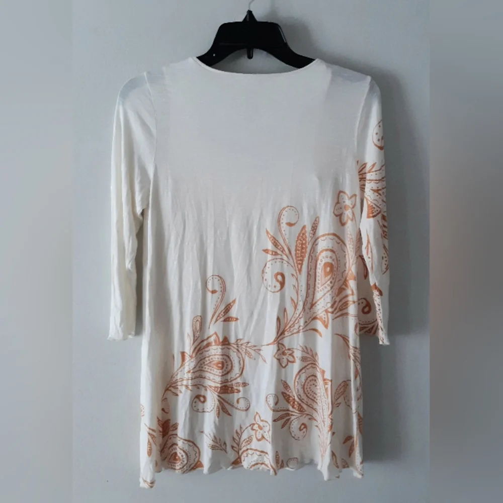 Miraclesuit Shapewear White Paisley Top Tunic Shaping Small
